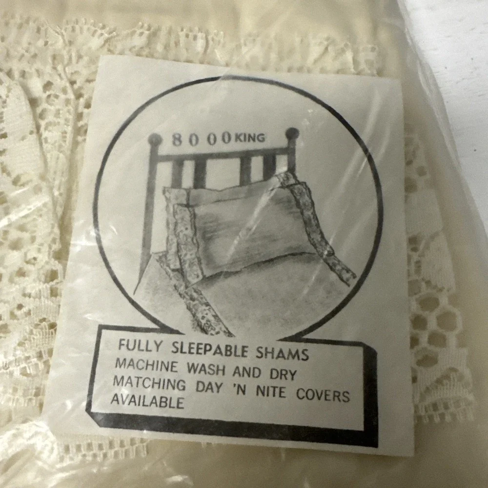 2 x New JUDY LEE Originals Elegant IVORY Lace KING ‎ Pillow SHAM Cases #8000
